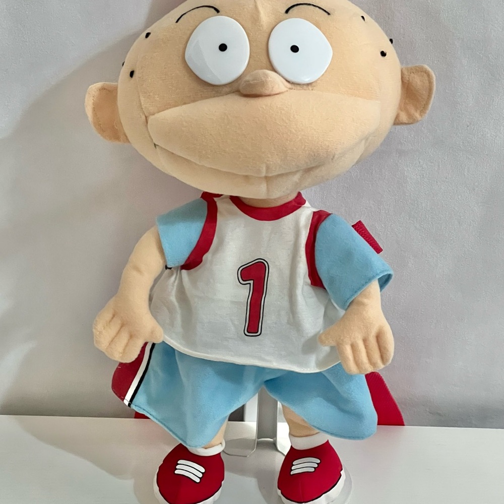 1999 Vintage Rugrats Tommy Pickles Baseball Backpack, READ, 14", Zip, Red, Blue